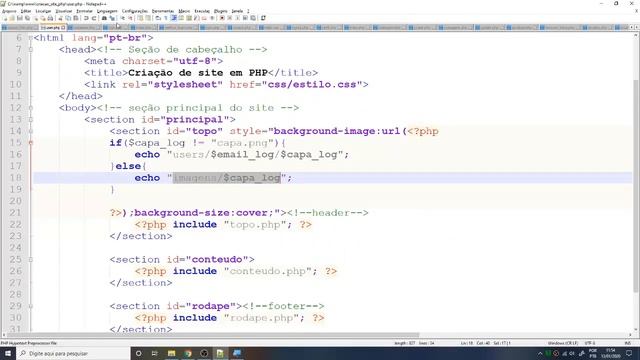 Criação de site em PHP - Parte 66 - Upload de fotos na atualização смотреть онлайн