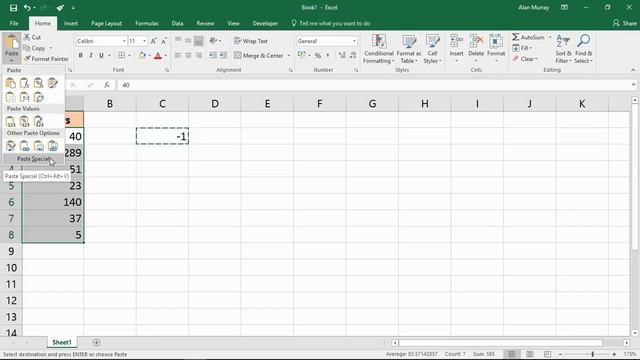 Excel Tip: Make Number Negative - Convert Positive Number to Negative смотреть онлайн