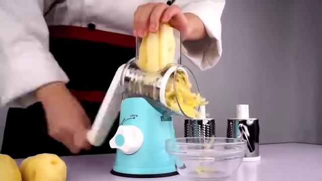 Manual Rotary Mandoline Slicer смотреть онлайн