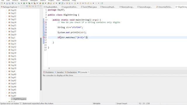 How do you check if a string contains only digits in java | check if a string contains digit #java смотреть онлайн