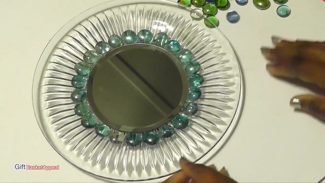 Mirrored Plate With Gems - Dollar Tree Crafts