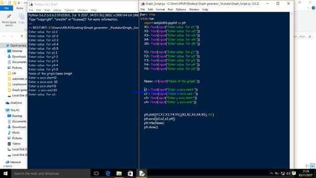 How to make graph generator in python from script to GUI using python3.6.2 for newbies смотреть онлайн