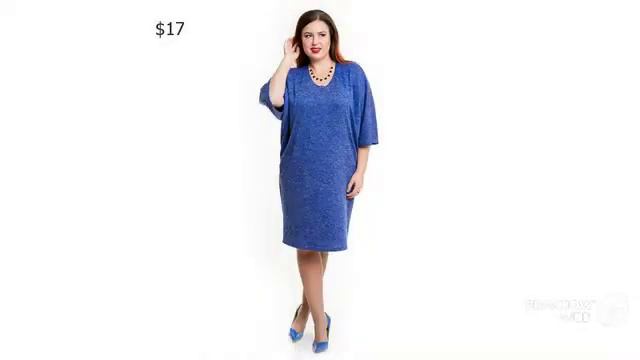 Одежда с AliExpress. Модное платье свободного кроя до колен большие размеры.
