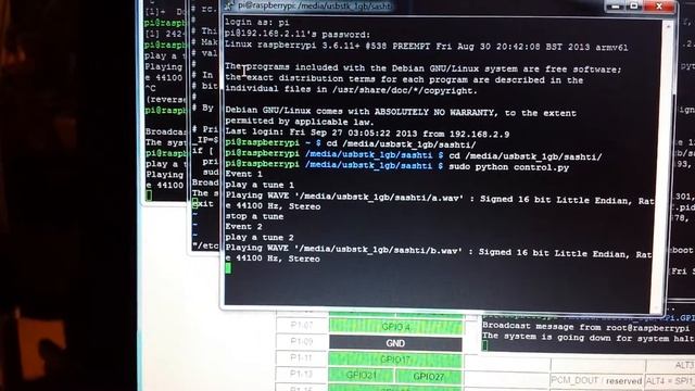 RPi python, RPi.GPio and aplay integration смотреть онлайн