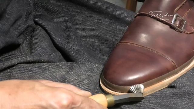 Making HANDMADE Double Monk Strap Shoes with Hand-dyed leather смотреть онлайн