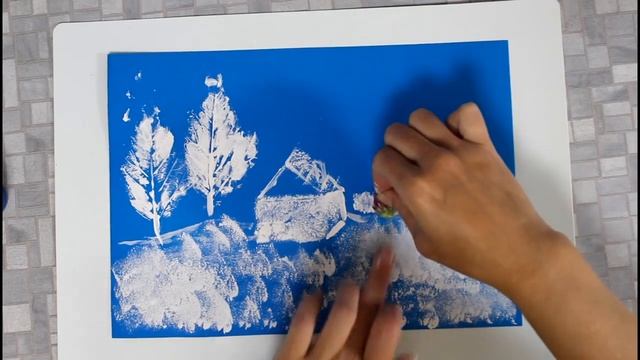 Рисование штампами Занятие 3 "Пейзаж "Зимний вечер" смотреть онлайн