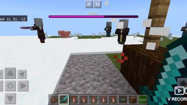 мои попытки устроить рейд на деревню в Майнкрафте карта один блок (скайблок) смотреть онлайн