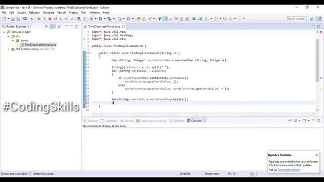Program to find Duplicate Words in a String in Java | Coding Skills смотреть онлайн