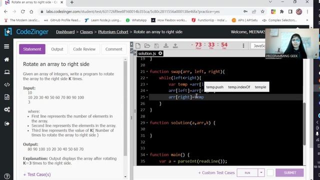 Rotate an array to right side|| codezinger|| explanatory solution смотреть онлайн