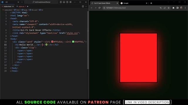 CSS Sci-Fi Card and Hover Effect смотреть онлайн