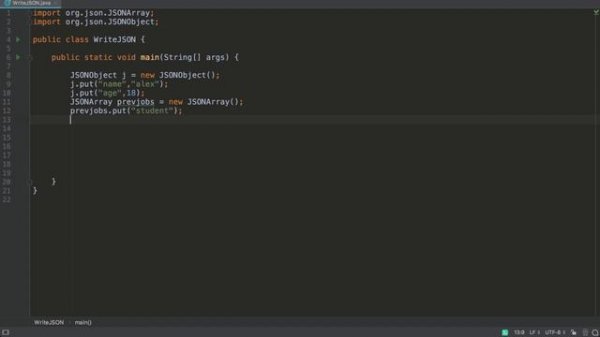 Creating JSON Files Using org.json in Java