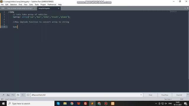 To Convert Array into String using PHP смотреть онлайн