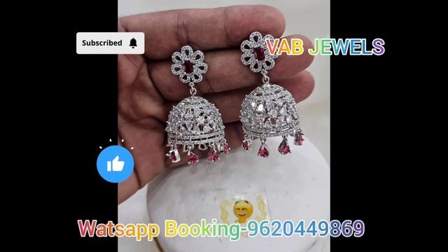Latest Stone Earings JhumkasWatsappBooking9620449869@vabjewels #stoneearrings #stonejhumkas #diwali смотреть онлайн