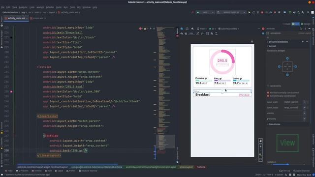 Calorie Counter UI - Android UI XML Speed Code Tutorial смотреть онлайн