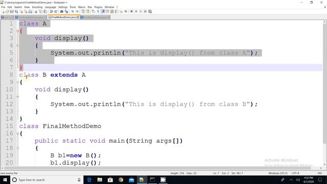 final keyword in JAVA смотреть онлайн