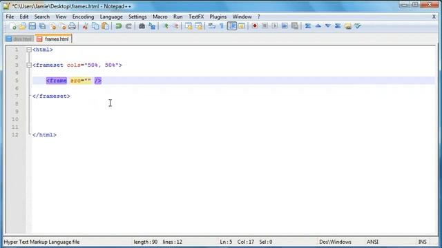 HTML Tutorial 21 - Frames смотреть онлайн