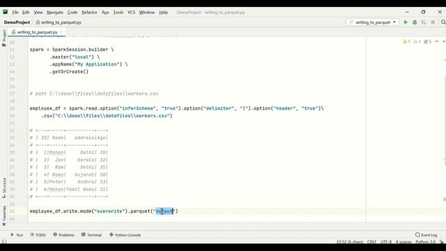 How to write spark dataframe to parquet files | Pyspark course | spark course | смотреть онлайн
