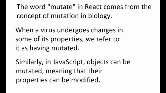 The word mutate in React comes from the concept of mutation in biology смотреть онлайн