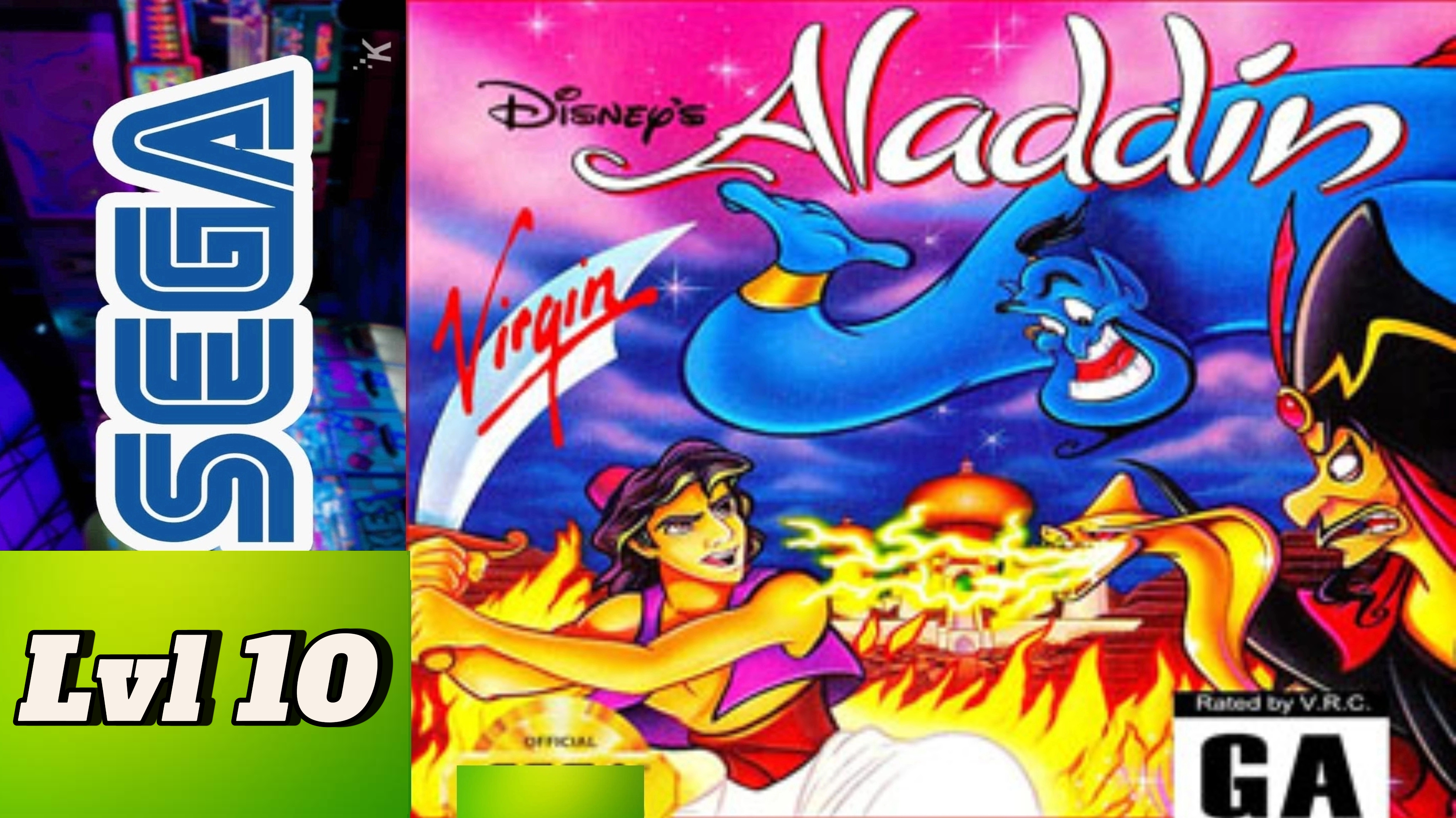 Aladdin Sega md2 Lvl10/ Аладдин Сега уровень 10 - дворец Джафара смотреть онлайн