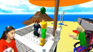 Спасаю БАЛДИ от ВУЛКАНА РОБЛОКС Выживание остров Челлендж BALDI в Реальной Жизни Roblox Валеришка