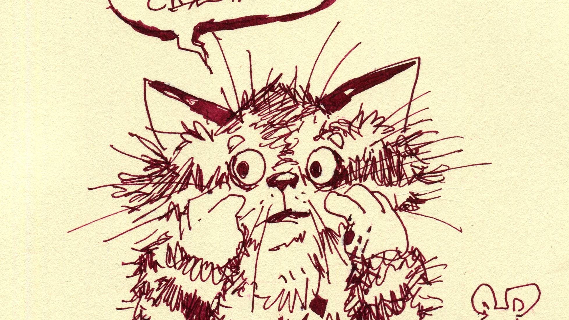 Рисую котика Пряника. Ручка Параллель Пен Пилот