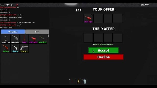 Getting Scammed of of my red luger in Roblox MM2 смотреть онлайн