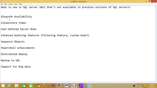 What is new in SQL server 2012 that's not available in previous versions of SQL servers смотреть онлайн