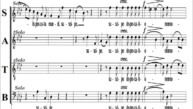 Beethoven - Op86 - Mass in C Major - 2b Gloria - Gratias - Qui Tollis - Bass смотреть онлайн