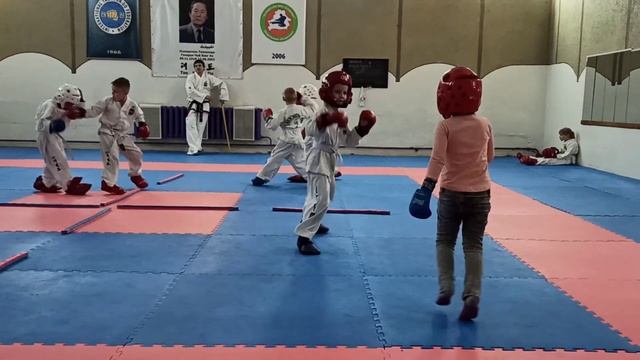 Таеквондо Ангелина в спарринге с Никитой смотреть онлайн