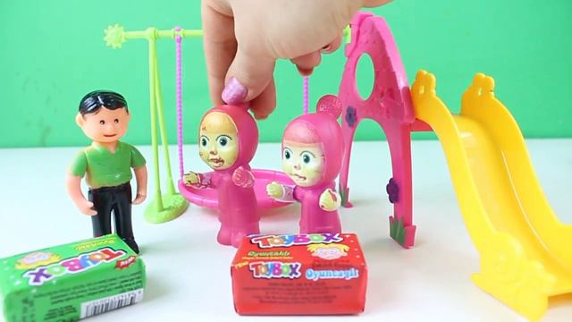 Maşa Parkta Şeker Makinesi Buldu Maşalar Hep Birlikte Parka Gidiyor Maşa İzle