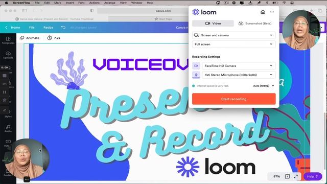 RECORD VOICEOVER, PRESENT in CANVA | Use LOOM for Your Voiceover Presentations in Canva, PowerPoint смотреть онлайн