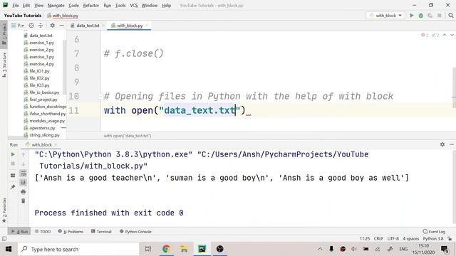 Using With block to open files in Python | Python for Absolute Beginners in English | #29 смотреть онлайн