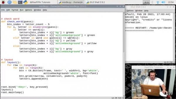 Live coding a wordle python game using tkinter