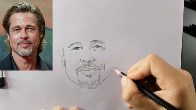 sketch practice , drawaing Brad Pitt #drawing смотреть онлайн