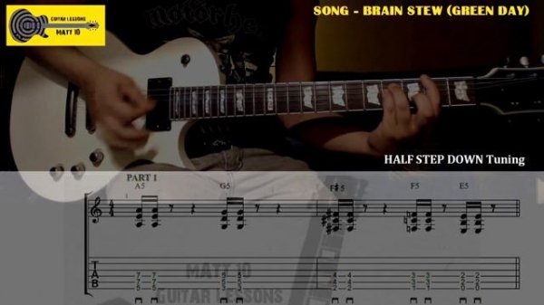 BRAIN STEW Green Day GUITAR TAB & CHORDS | Easy ROCK GUITAR SONG Power Chords