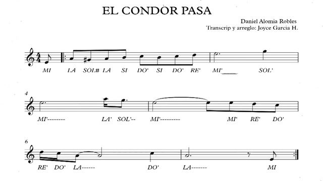 🎵🇵🇪El condor pasa - (Partitura) flauta, violín, guitarra, melódica, piano смотреть онлайн