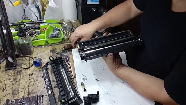 Чистка и заправка драм картриджа для Panasonic KX-FAD412A. смотреть онлайн