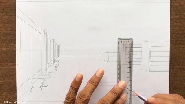 How To Draw A Library In 1-Point Perspective Step By Step