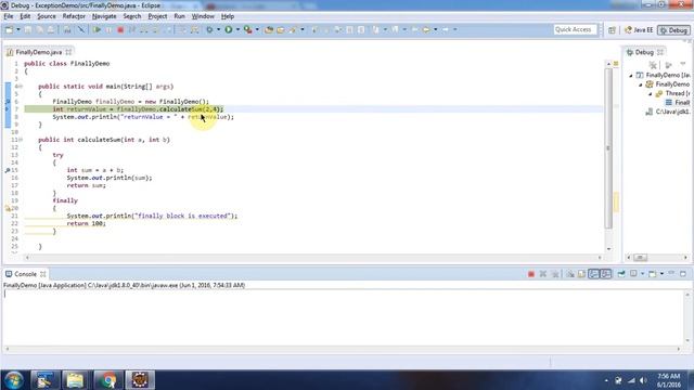 Java Exception handling (finally block override) смотреть онлайн