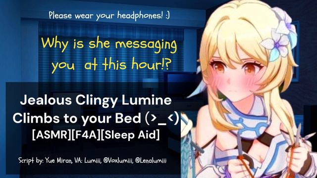 Jealous Clingy Lumine Climbs to Your Bed [ASMR][F4A][SleepAid][Tingles] смотреть онлайн