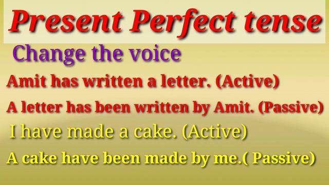 Present Perfect Tenses Convert in various sentences change the voice, questions tag, affirmative, смотреть онлайн