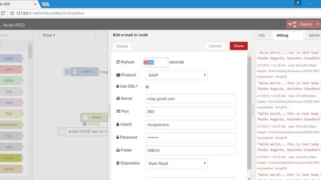 How to Use NODE RED to send and Recieve Email смотреть онлайн