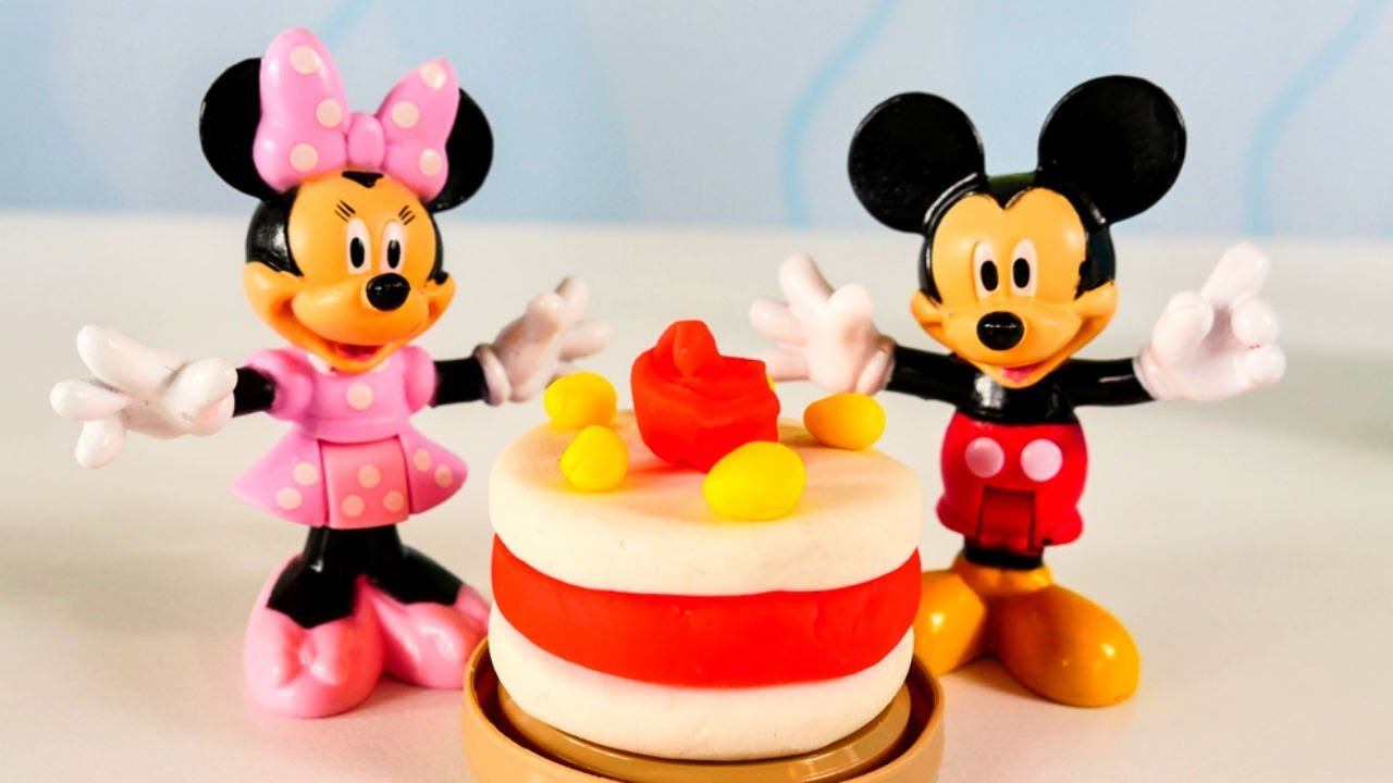 Игрушки Дисней - Микки и Минни Маус пекут торт из Play Doh - Видео для детей смотреть онлайн