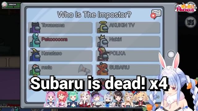 Minato Aqua uses high IQ to get out both impostors in Among Us (Hololive) смотреть онлайн