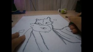 рисую Беззубика и Дневную фурию.