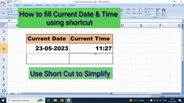 # Excel Short Cut key for Current Date and Time смотреть онлайн