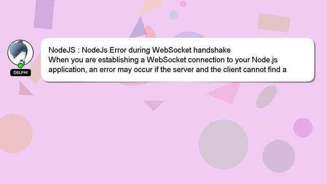 NodeJS : NodeJs Error during WebSocket handshake смотреть онлайн