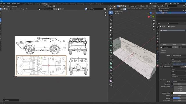 БРДМ 1 моделирование в Блендере Часть 1 Чертеж смотреть онлайн