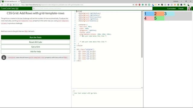 [1/5] CSS Grid -- grid template and grid gap | FreeCodeCamp Challenges смотреть онлайн