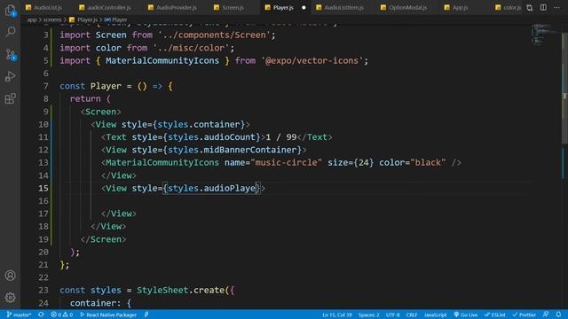 #13 - Audio Player UI - I - React Native Audio Player смотреть онлайн